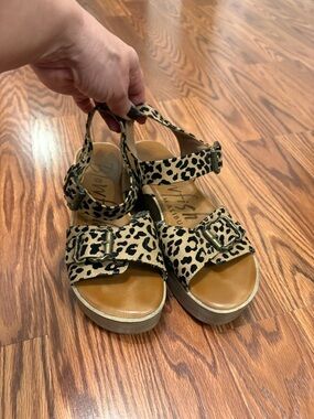 Blowfish Leopard Print Platform Sandals - Tan & Black